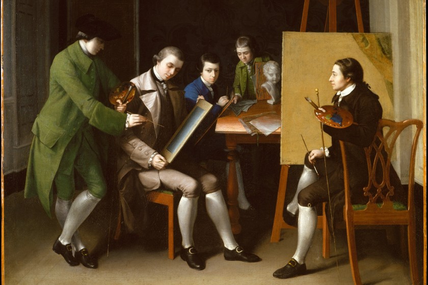 "The American School", oil on canvas by Matthew Pratt, 1765. From The Met public domain collection.